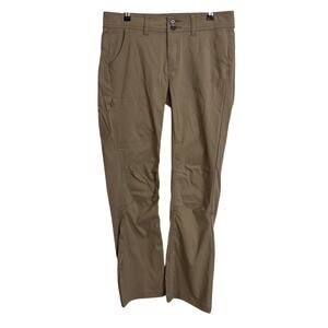 Prana Pants Womens 6 Short 6S Khaki Halle Straight Leg Cargo Hiking UPF 50+